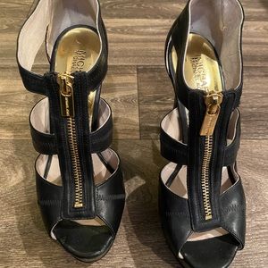 Micheal Kors Black Stiletto Zip Heel Platforms